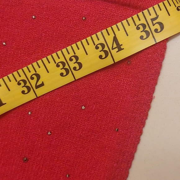 Ming Wang Studded Poncho Red OS - Picture 11 of 11